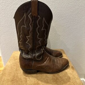 Panhandle Slim Sanders Cowboy Boots Two Tone Brown Size 10 D Made in‎ Mexico